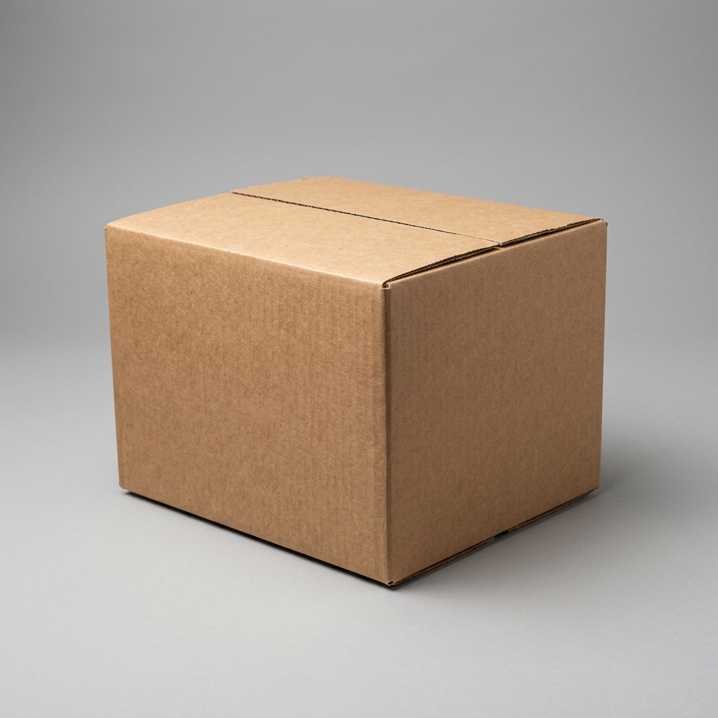 Plain brown corrugated packaging box for shipping