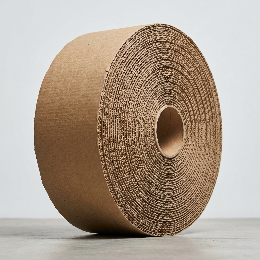 Flexible 2-ply corrugated cardboard roll for wrapping